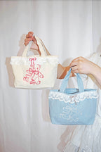 Teddy Petit Lace Tote - BLUE
