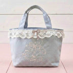 Teddy Petit Lace Tote - BLUE