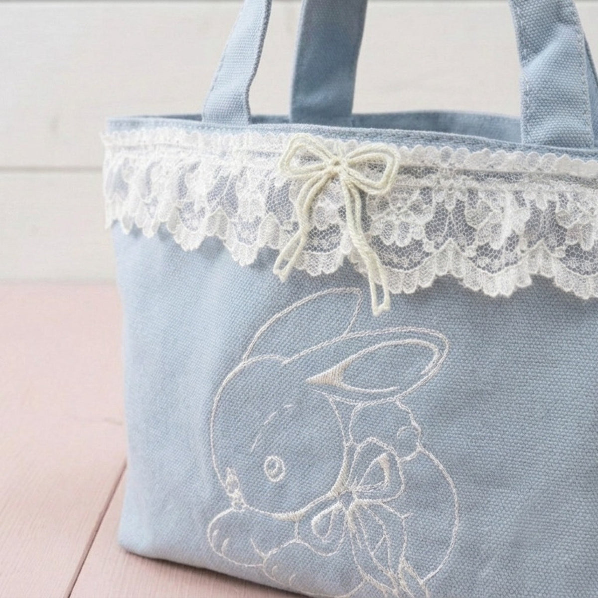 Bunny Petit Lace Tote - BLUE