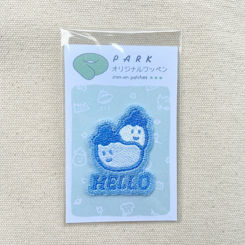 PARKオリジナル　刺繍ワッペン　双子ナス　HELLO
