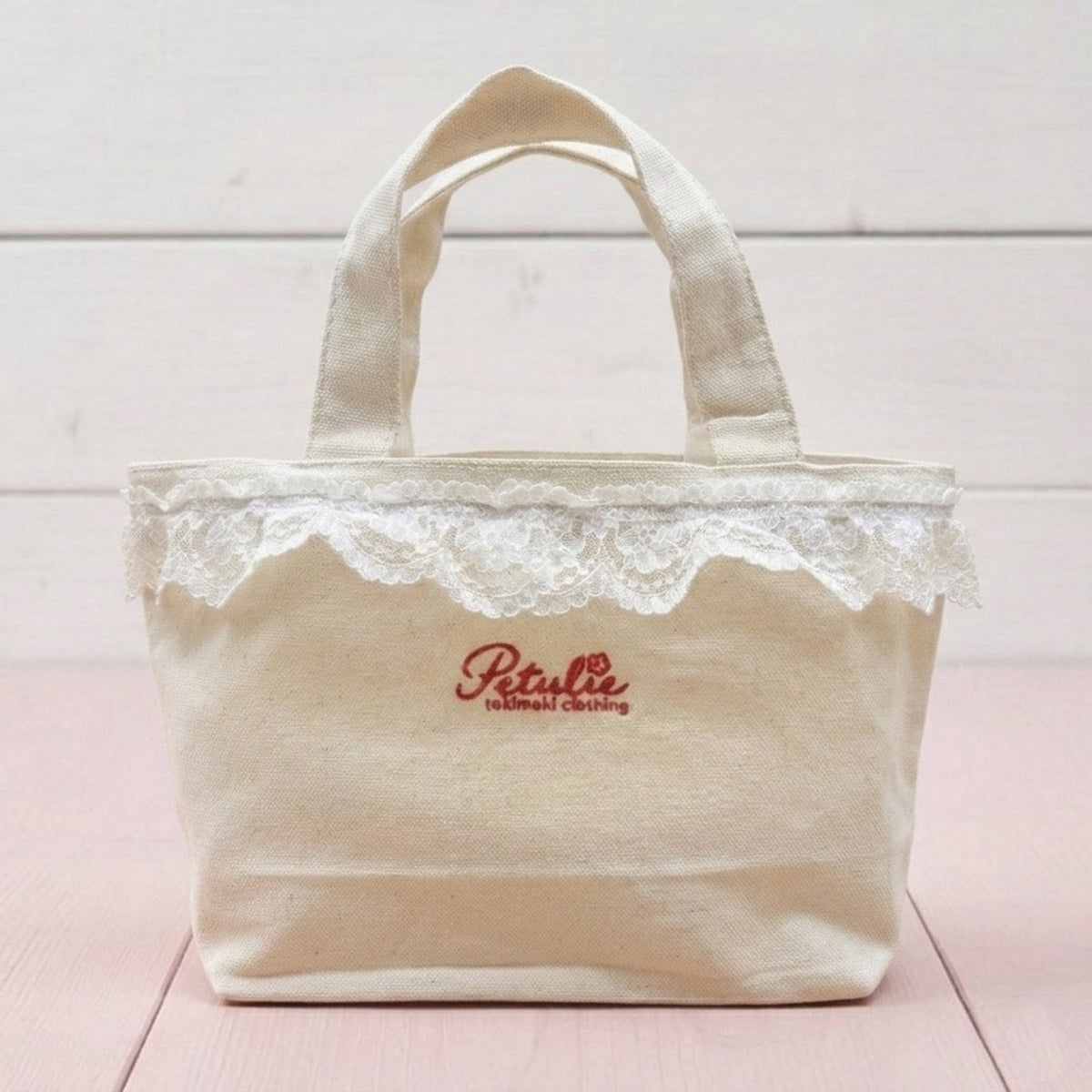 Teddy Petit Lace Tote - NATURAL