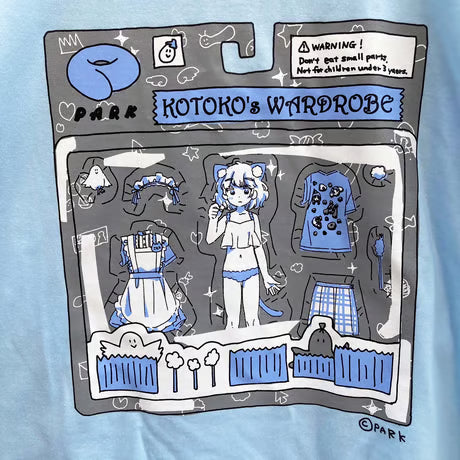 きせかえことこＴシャツ　ライトブルー（Dress up Kotoko T-shirt Light Blue）