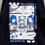 モルケーキ ロンT ブラック（Guinea pig cake long sleeve T-shirt Black）