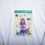 【東京ガンボ】おもしろシール風 晴子ロンTee　ホワイト