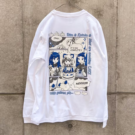 モルケーキ ロンT ホワイト（Guinea pig cake long sleeve T-shirt White）