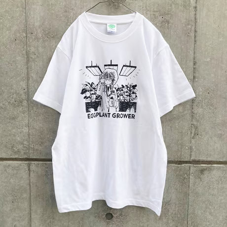ナス栽培Tシャツ ホワイト（Eggplant Grower T-Shirt White）