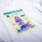 【東京ガンボ】おもしろシール風 晴子ロンTee　ホワイト