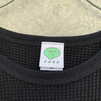 こともるワッフルロンT ブラック（Kotoko & Guinia Pig Waffle Long Sleeve T-shirt Black）