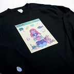 【東京ガンボ】おもしろシール風 晴子ロンTee 　ブラック