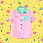 【宇宙サマー】MELON MELON COLORBLOCK BUTTON DOWN