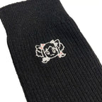 原宿バーチャルパーク　猫吹ケムリ×PARK 刺繍ソックス ブラック