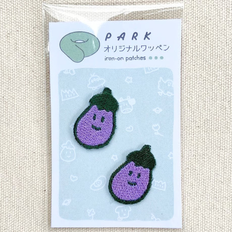 PARKオリジナル　刺繍ワッペン　ナス２個セット　ミニ