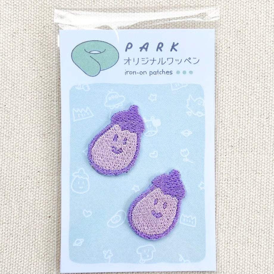 PARKオリジナル　刺繍ワッペン　ナス２個セット　ミニ