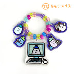 ナスの群れ　アクリルキーホルダー（たなか麦ハンドメイド）