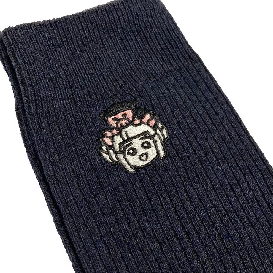 原宿バーチャルパーク　おうまゆう×PARK 刺繍ソックス ネイビー