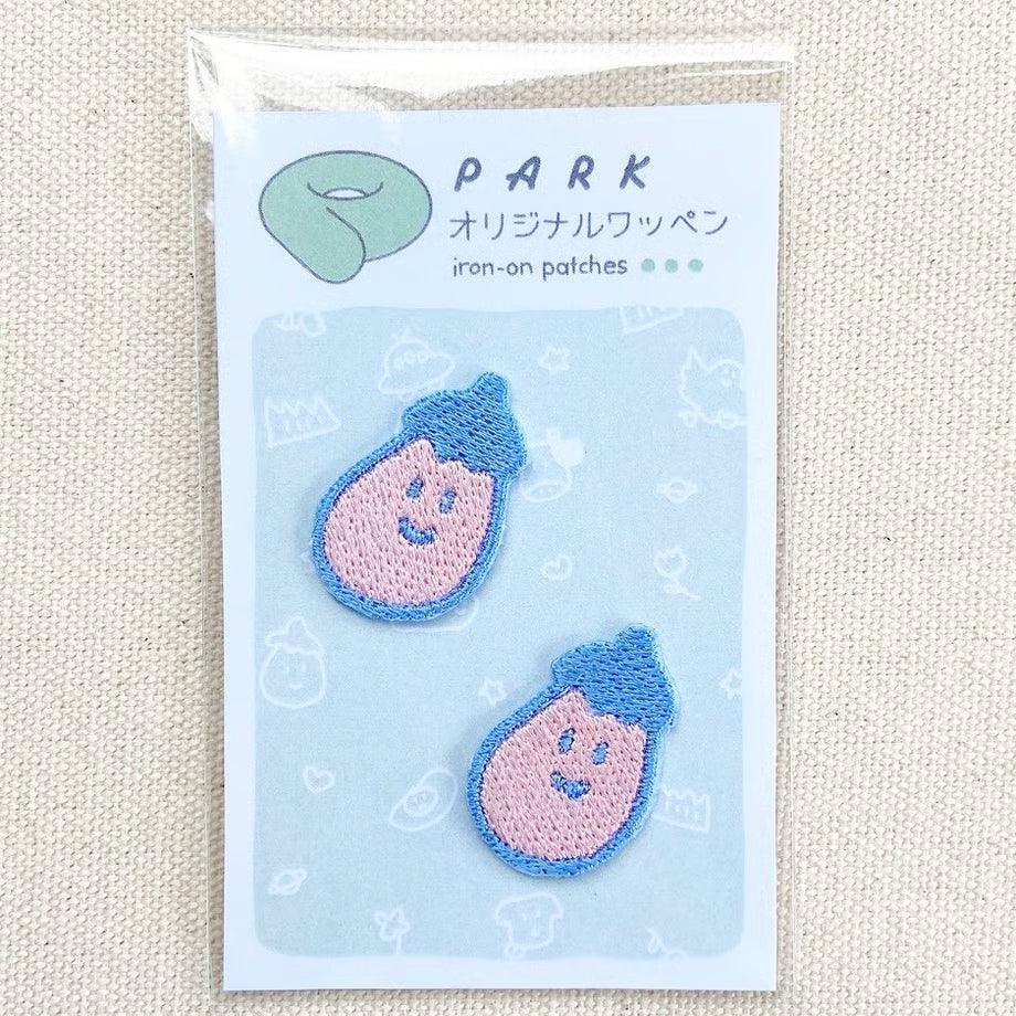 PARKオリジナル　刺繍ワッペン　ナス２個セット　ミニ