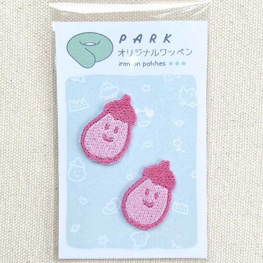 PARKオリジナル　刺繍ワッペン　ナス２個セット　ミニ