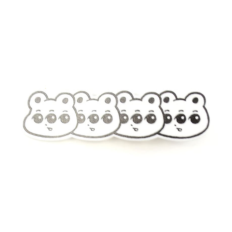 平行×PARK　くまめバレッタピン white